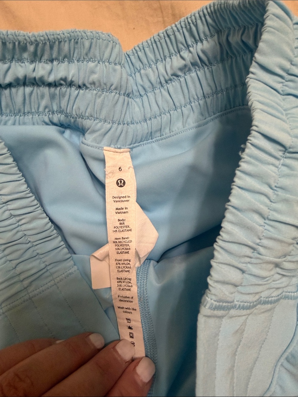 lululemon athletica light blue elastic waist skort - Picture 2 of 3